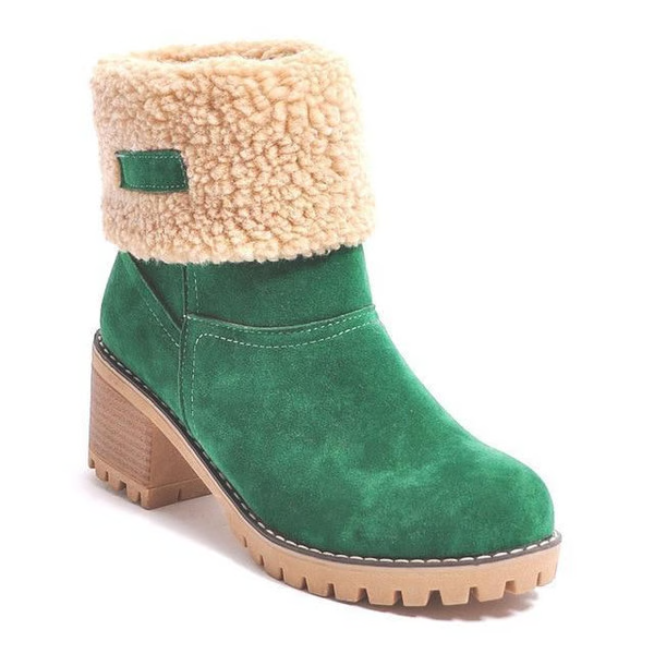 Leather Waterproof Ankle Boots for Women – Fur Cuff, Non-Skid Winter Footwear