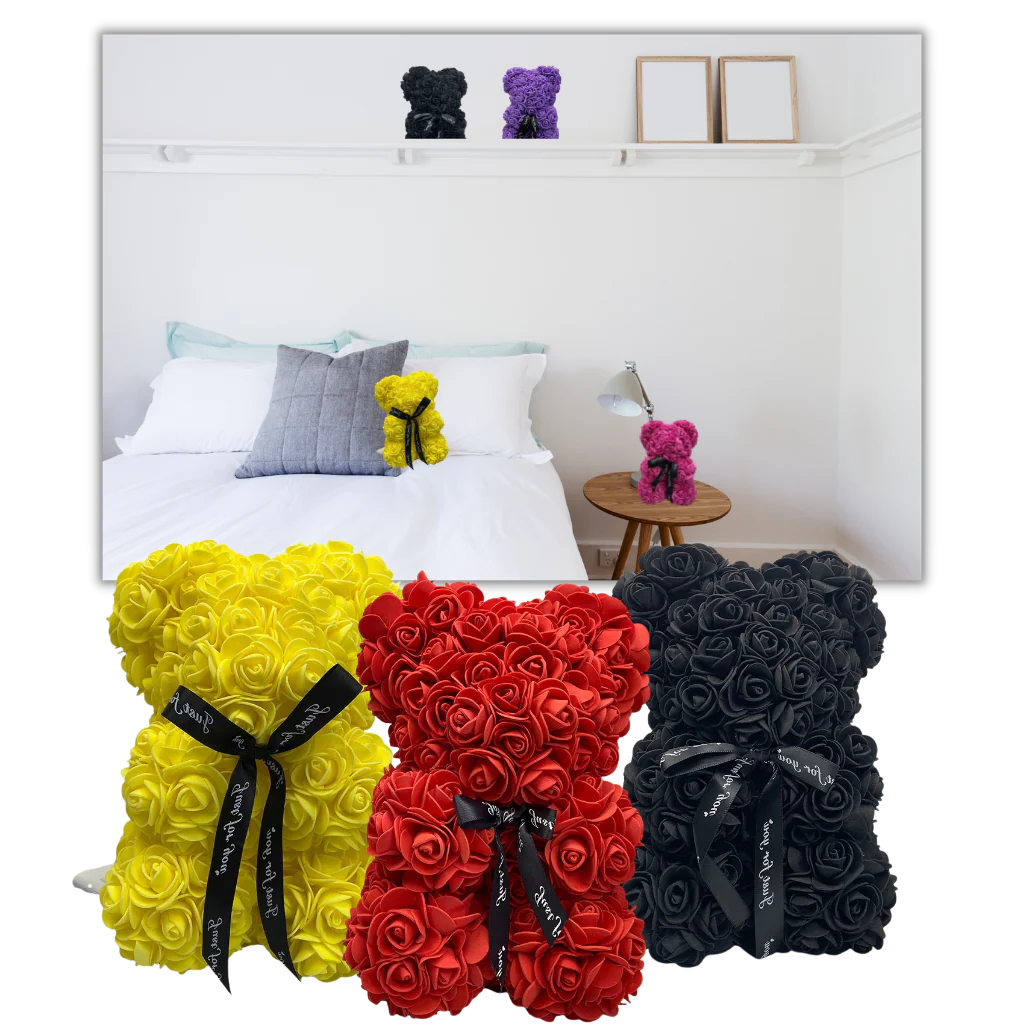 Charming Floral Teddy Bear Made of Durable Foam