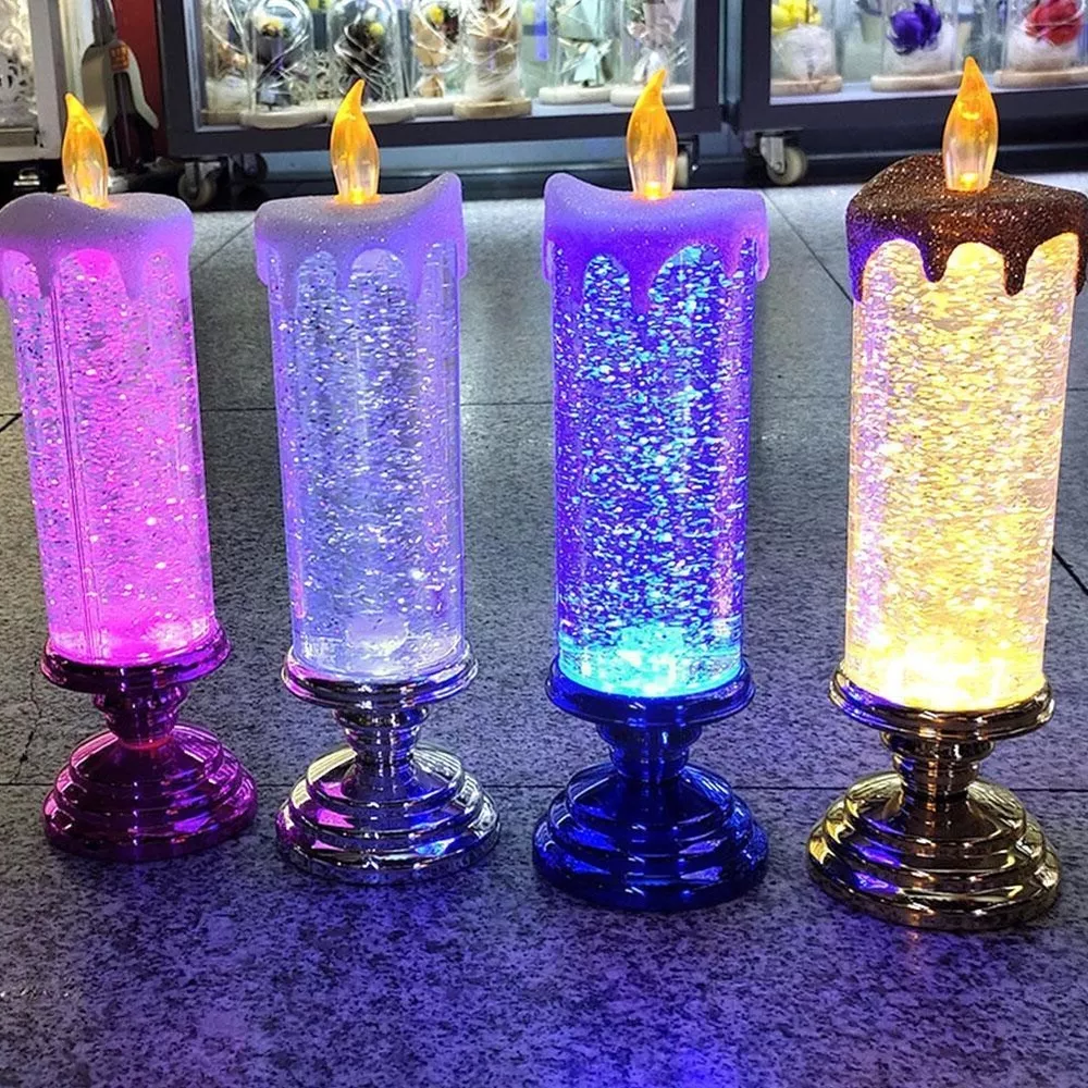 Enchanting LED Liquid Motion Candle with Glitter & Flame Illusion