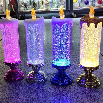 Enchanting LED Liquid Motion Candle with Glitter & Flame Illusion