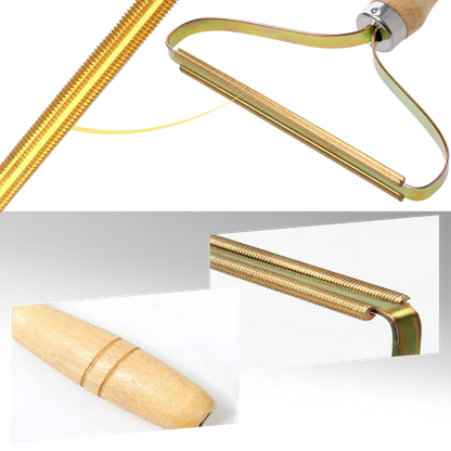 Reusable Lint Shaver for Pets - Wooden Handle with Detachable Blades