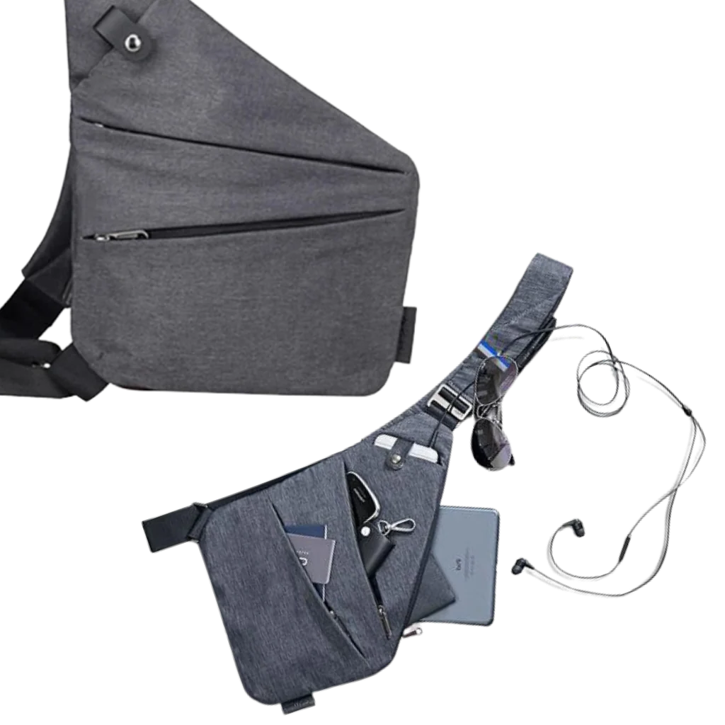 Adjustable Strap Travel Sling Pouch - Waterproof Multi-Pocket Crossbody Bag for All