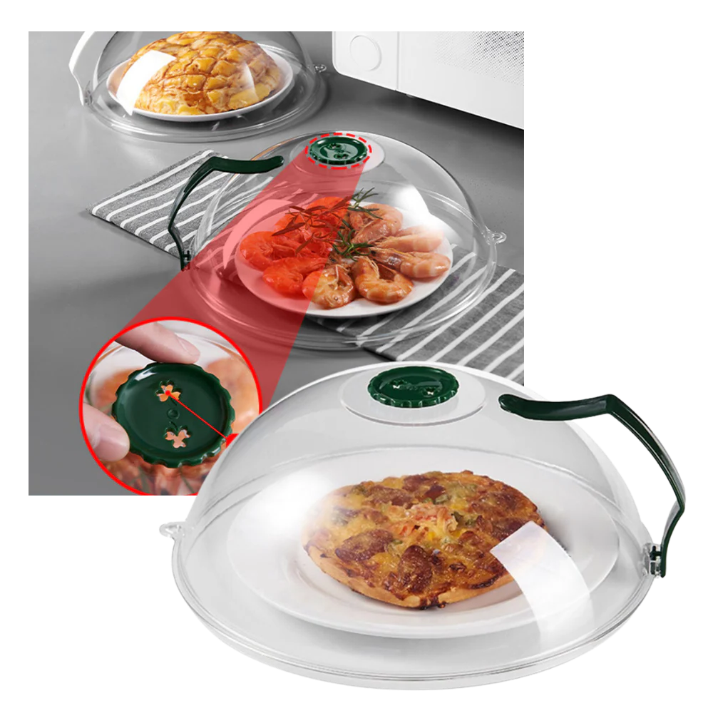 SmartShield Microwave Food Protector with Steam Vent for 10.3in Plates