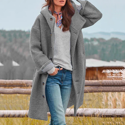 Women's Winter Jacket with Detachable Hood, Deep Pockets, Sizes S-3XL