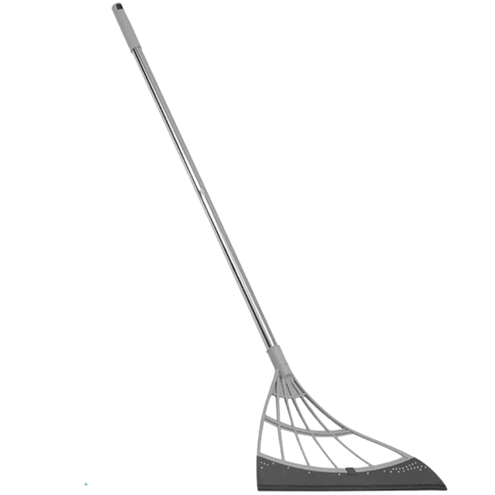 Adjustable Rubber Sweeper with 53.1 Inch Reach for All Surfaces
