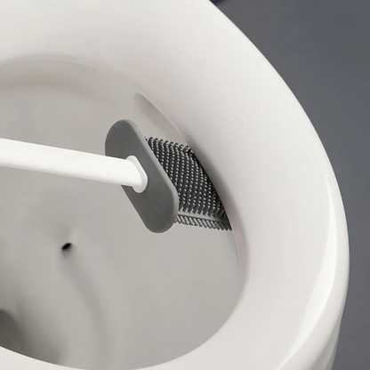 Space-Saving Bathroom Cleaning Set with Silicone Brush and Plunger Holder