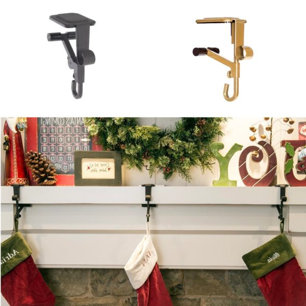 Elegant Mantel Hanger with Adjustable Dual Hooks for Easy Display
