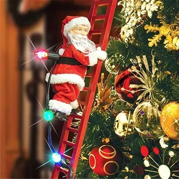 Climbing Santa Decoration with LED Lights and 15 Melodies