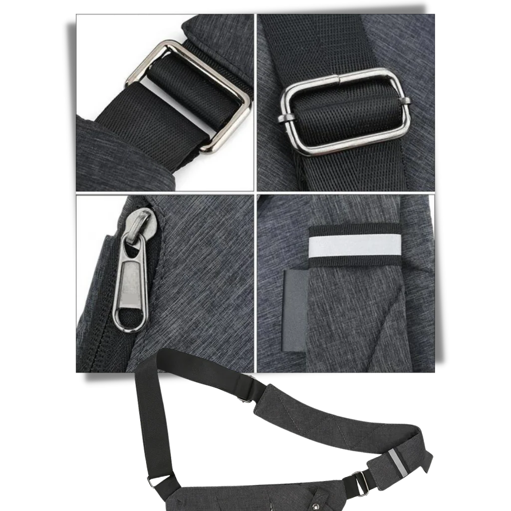 Adjustable Strap Travel Sling Pouch - Waterproof Multi-Pocket Crossbody Bag for All