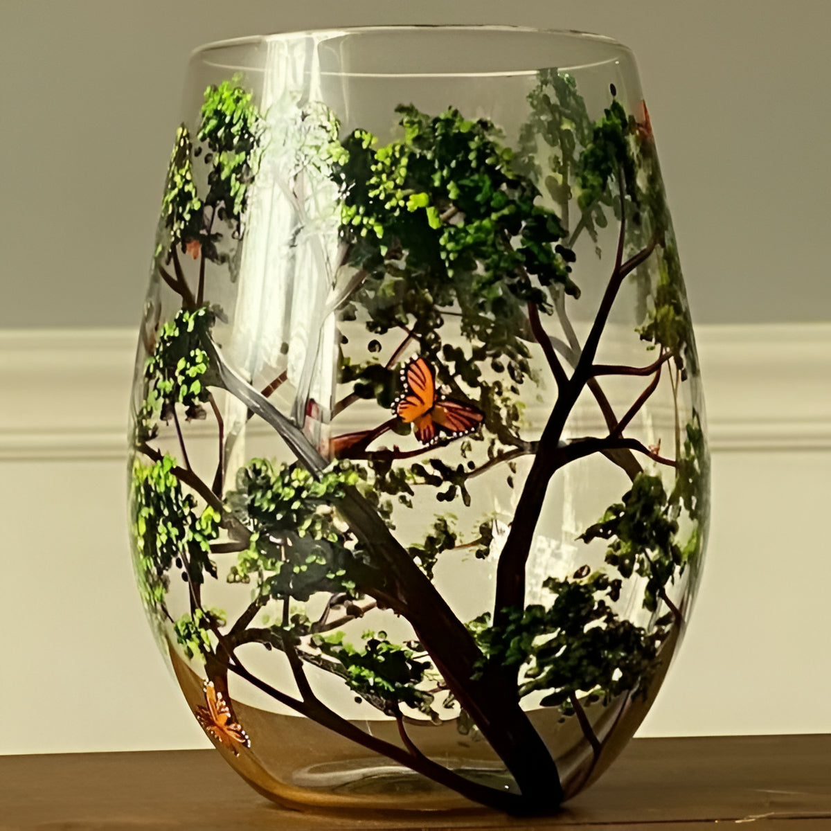 Artisan Seasonal Tree Wine Glasses – Dishwasher Safe Elegance