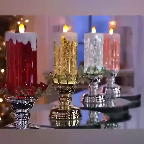 Enchanting LED Liquid Motion Candle with Glitter & Flame Illusion