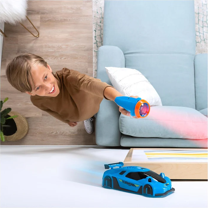 Gravity-Defying RC Vehicle with Laser Guidance and LED Lights