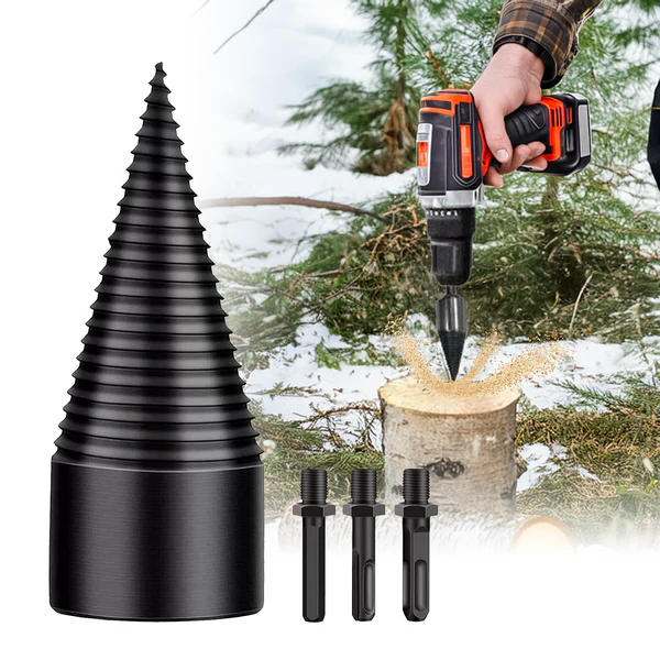 Ultimate Log Splitting Drill Bit with Interchangeable Shanks