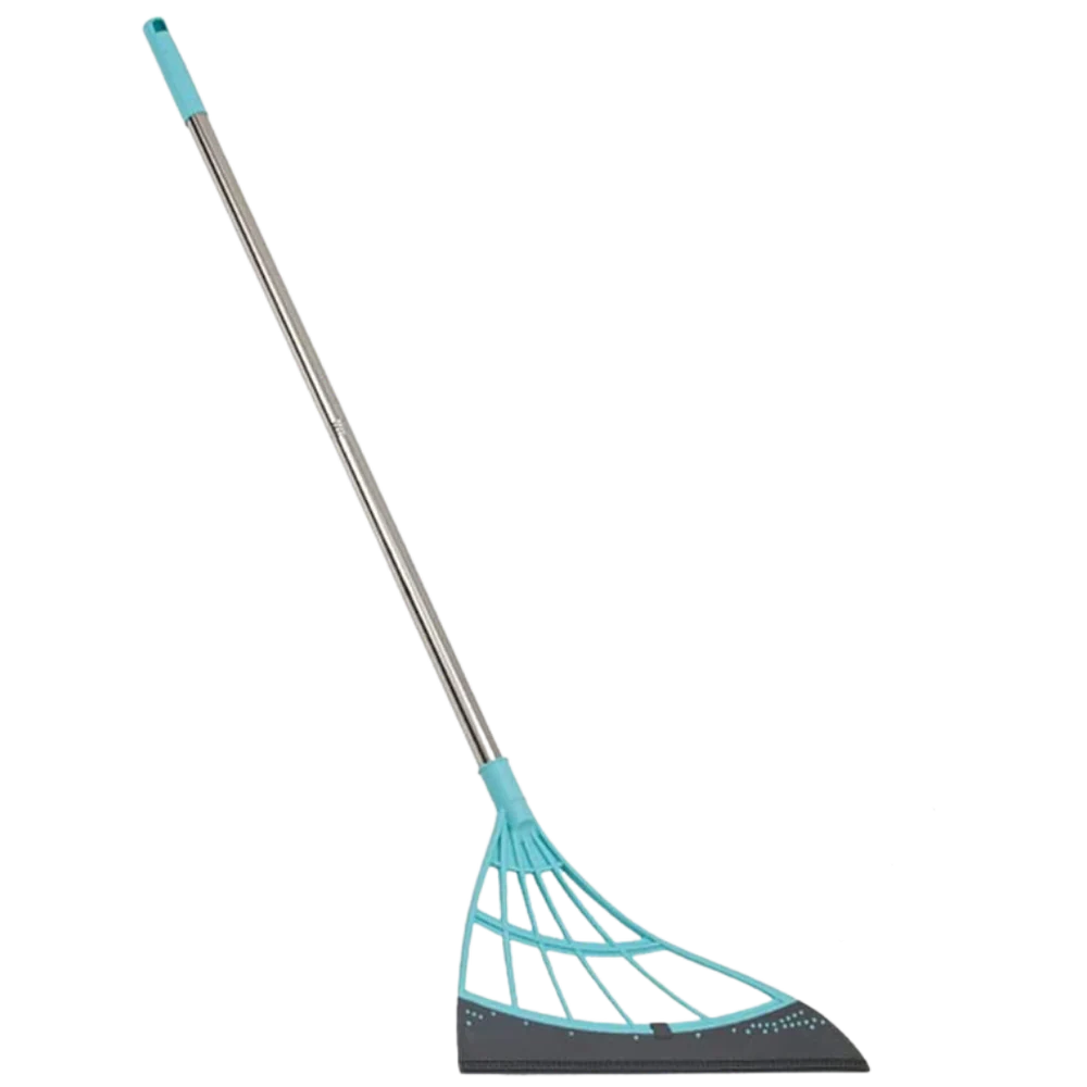 Adjustable Rubber Sweeper with 53.1 Inch Reach for All Surfaces