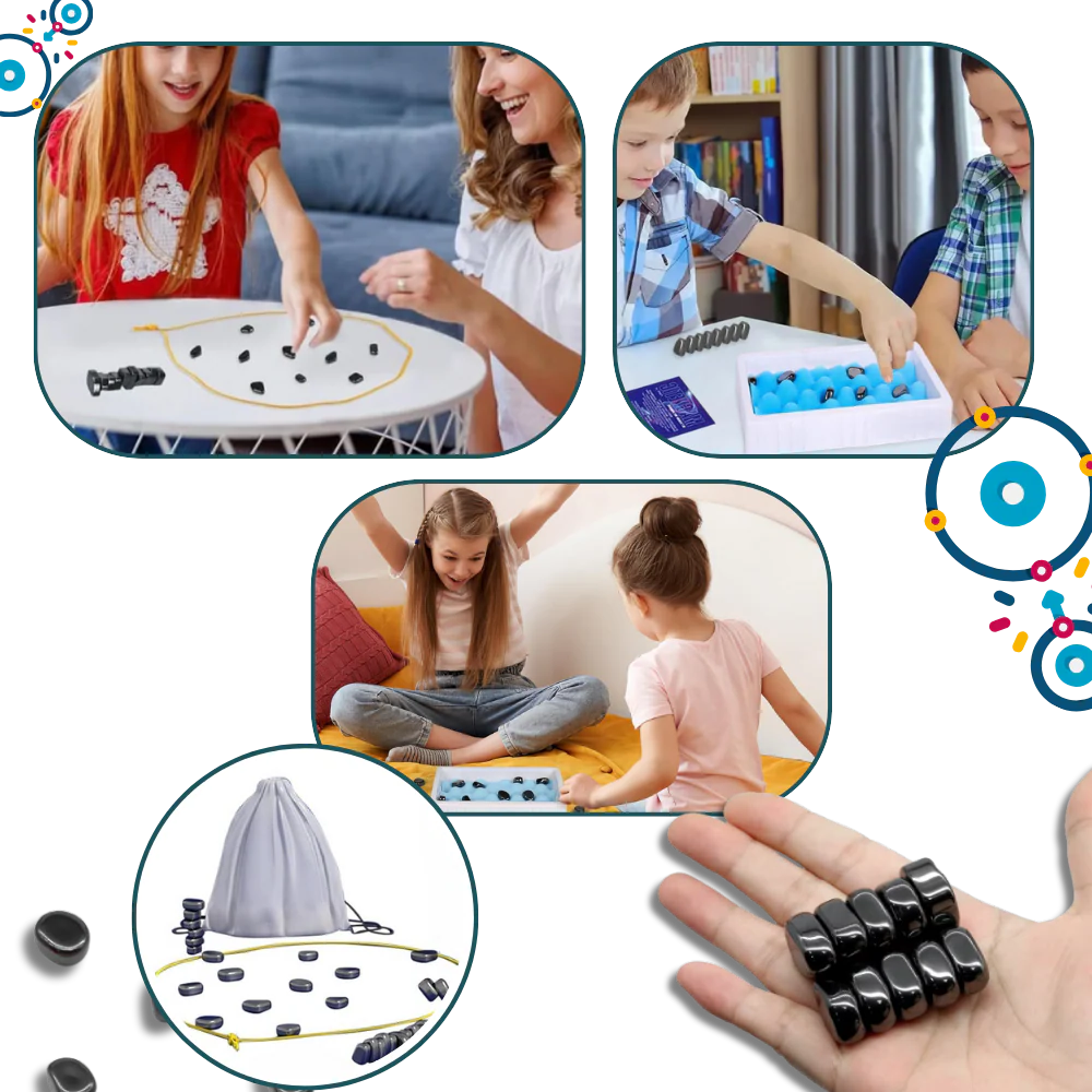 Portable Magnetic Strategy Game with 20 Pieces & Adjustable Ring