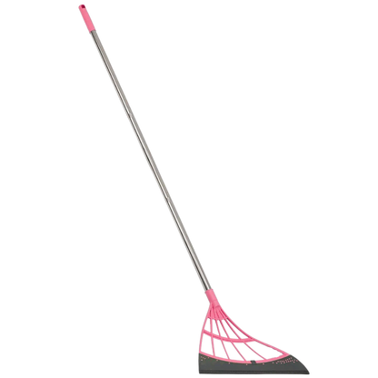 Adjustable Rubber Sweeper with 53.1 Inch Reach for All Surfaces