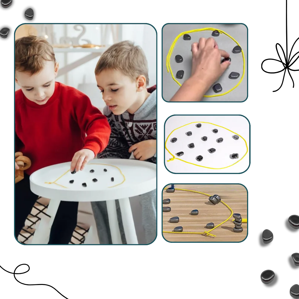 Magnetic Challenge Game with Adjustable Boundary & 20 Pieces