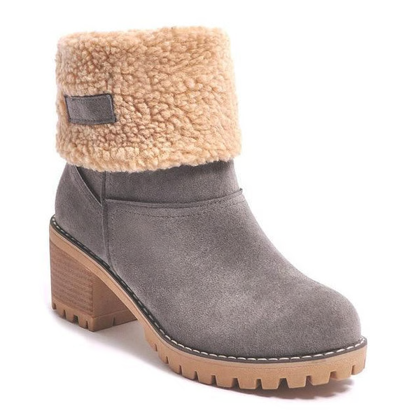 Leather Waterproof Ankle Boots for Women – Fur Cuff, Non-Skid Winter Footwear