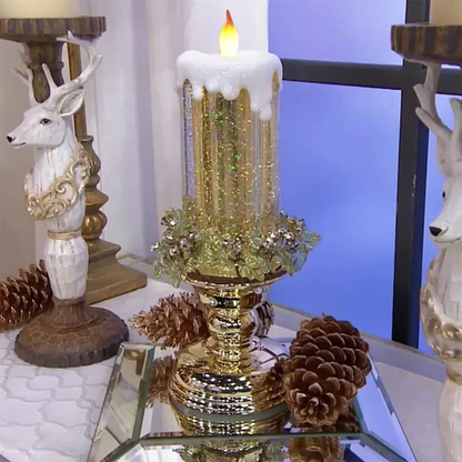 Enchanting LED Liquid Motion Candle with Glitter & Flame Illusion