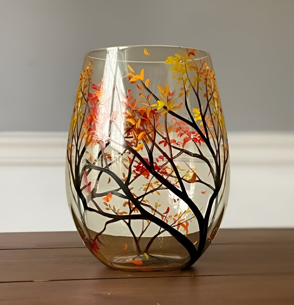 Artisan Seasonal Tree Wine Glasses – Dishwasher Safe Elegance