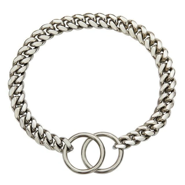Durable Steel Dog Collar with Smooth Finish and Chew Resistance