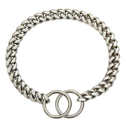 Durable Steel Dog Collar with Smooth Finish and Chew Resistance
