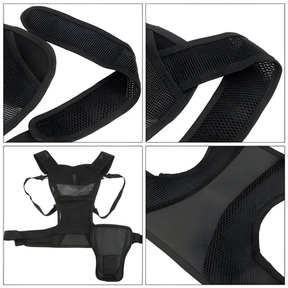 Hands-Free Camera Harness with Dual Mounts and Side Holder