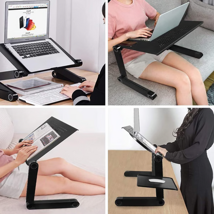 360-Degree Rotating Laptop Stand with Removable Mouse Pad