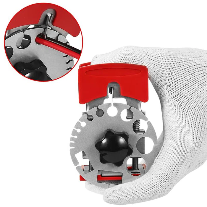 Handheld Wire Stripper Tool with 10 Extra Blades - Adjustable Copper Cable Recycling for 24-0 AWG
