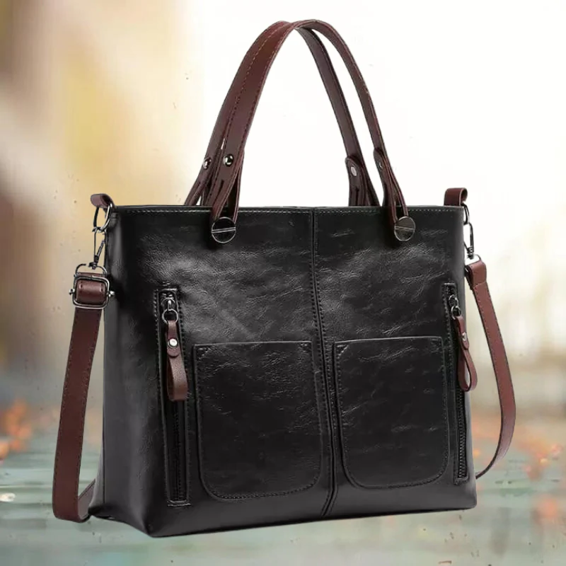 Stylish Leather Crossbody Bag with Tablet Protection, 10 x 3 x 7 in