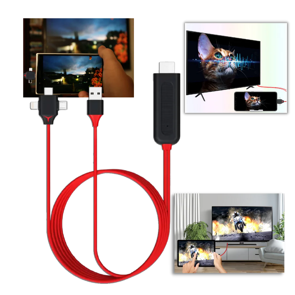Versatile HDMI Adapter for Mobile Devices with Power Support