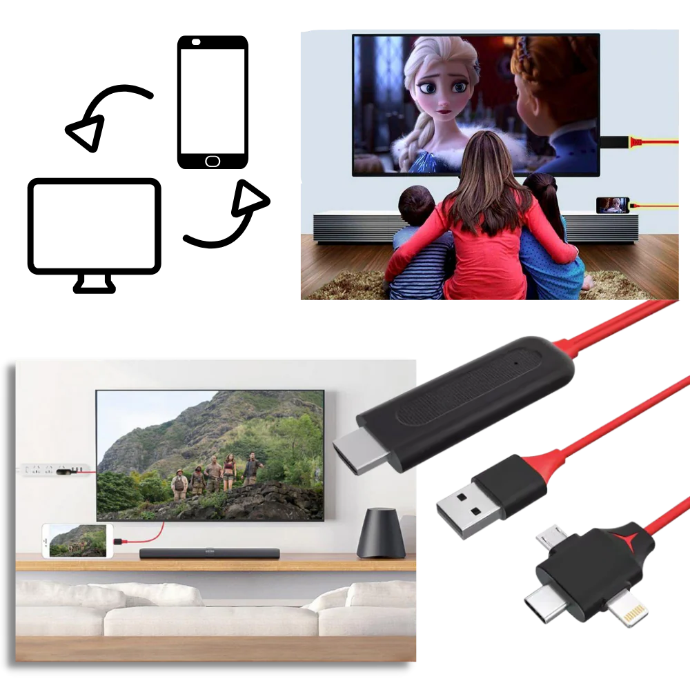 Versatile HDMI Adapter for Mobile Devices with Power Support