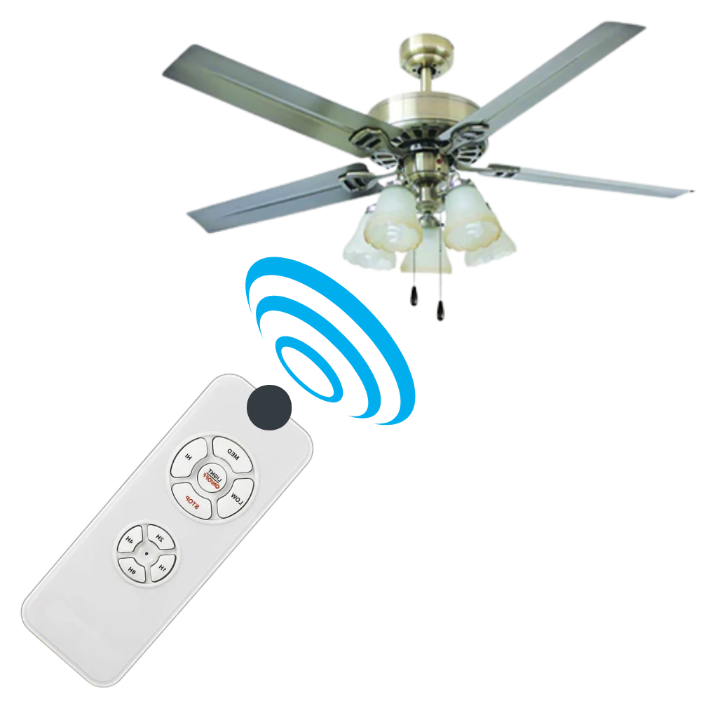 Ceiling Fan Remote Control System with Receiver and Wall Bracket - RF Speed and Light Controller for Fans and Lighting