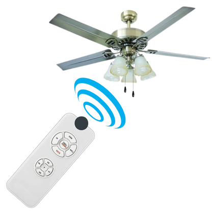 Ceiling Fan Remote Control System with Receiver and Wall Bracket - RF Speed and Light Controller for Fans and Lighting