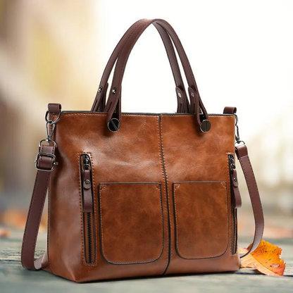Stylish Leather Crossbody Bag with Tablet Protection, 10 x 3 x 7 in
