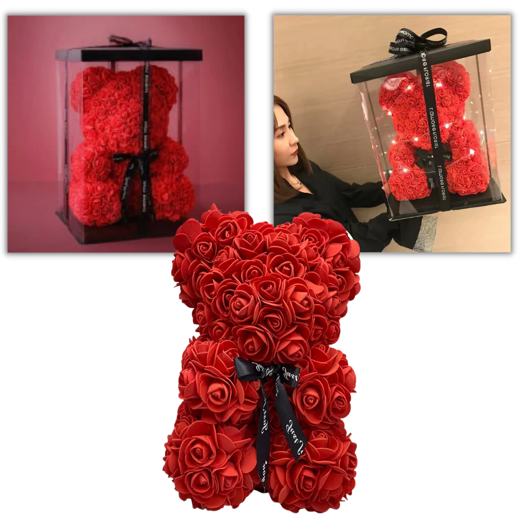 Charming Floral Teddy Bear Made of Durable Foam
