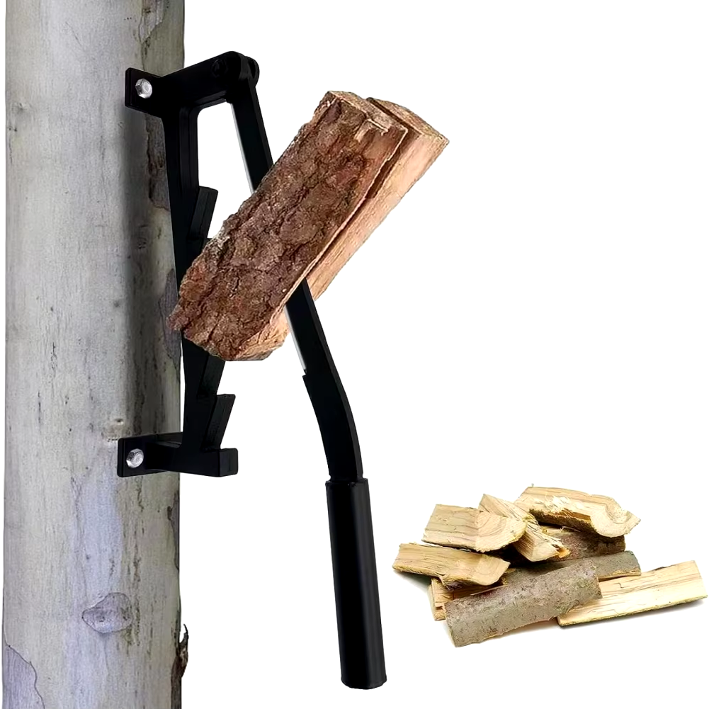 Wall-Mounted Steel Wood Splitting Tool for Effortless Chopping