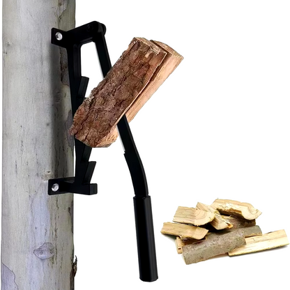 Wall-Mounted Steel Wood Splitting Tool for Effortless Chopping