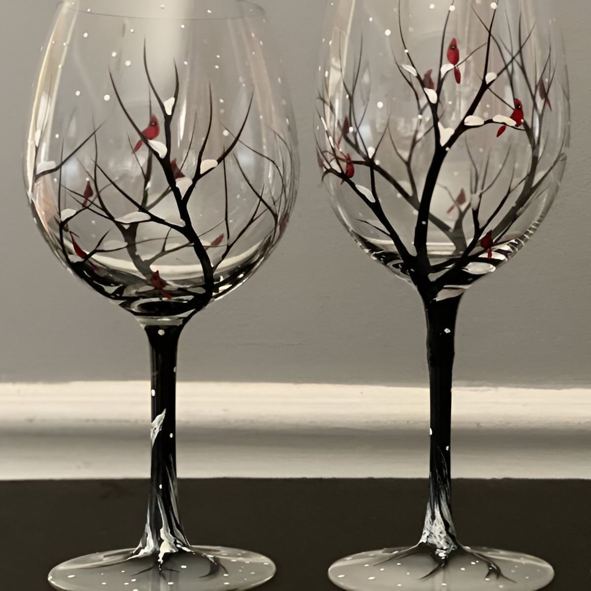 Artisan Seasonal Tree Wine Glasses – Dishwasher Safe Elegance
