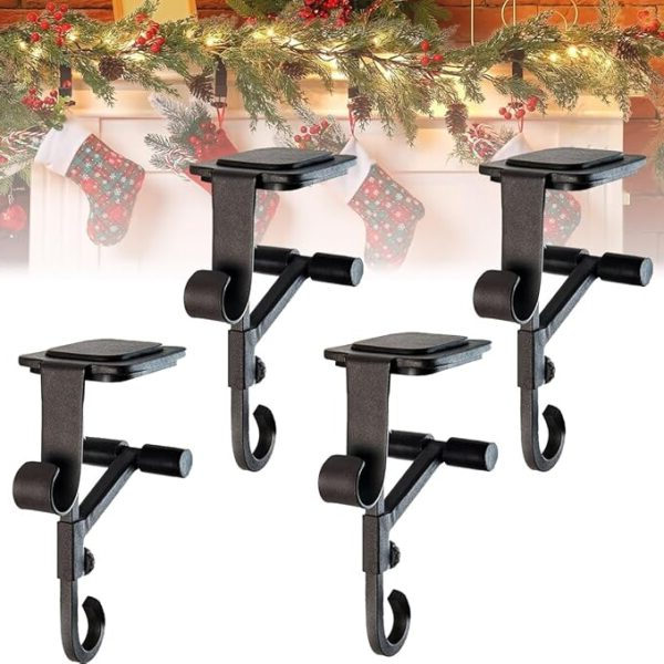 Elegant Mantel Hanger with Adjustable Dual Hooks for Easy Display