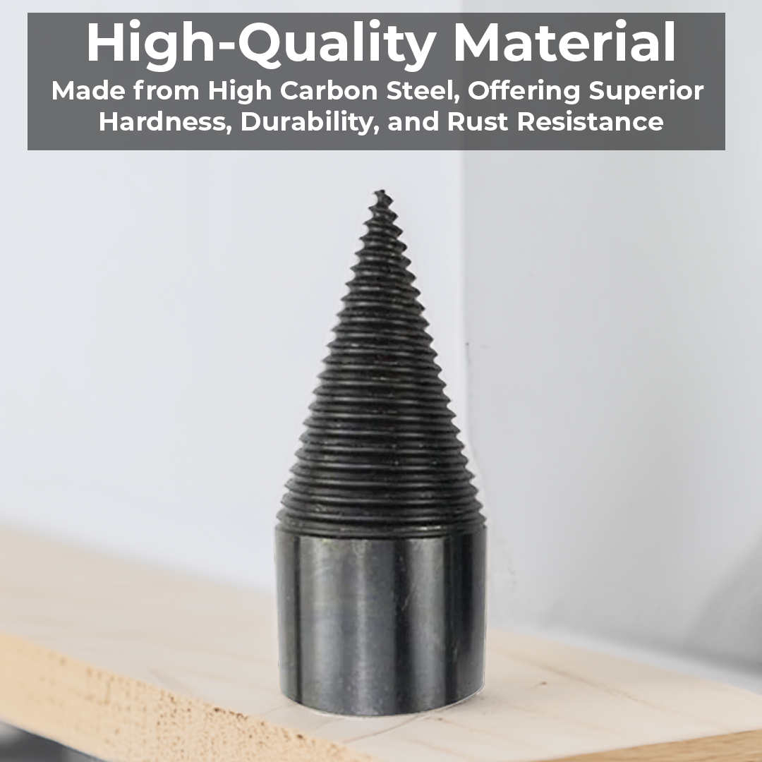 Firewood Splitter Drill Bit - High Carbon Steel with Round, Square, Hex Shank