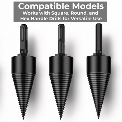 Ultimate Log Splitting Drill Bit with Interchangeable Shanks