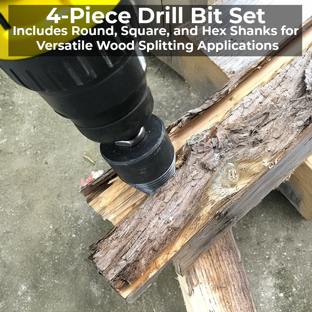 Ultimate Log Splitting Drill Bit with Interchangeable Shanks
