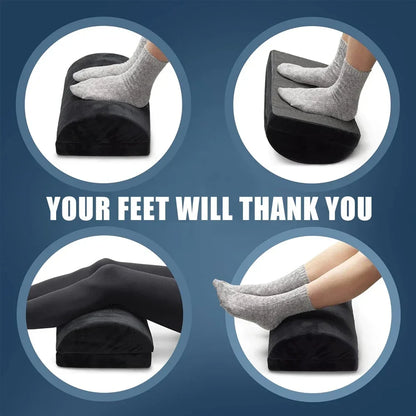 Ergonomic Footrest with Customizable Height and Washable Cover