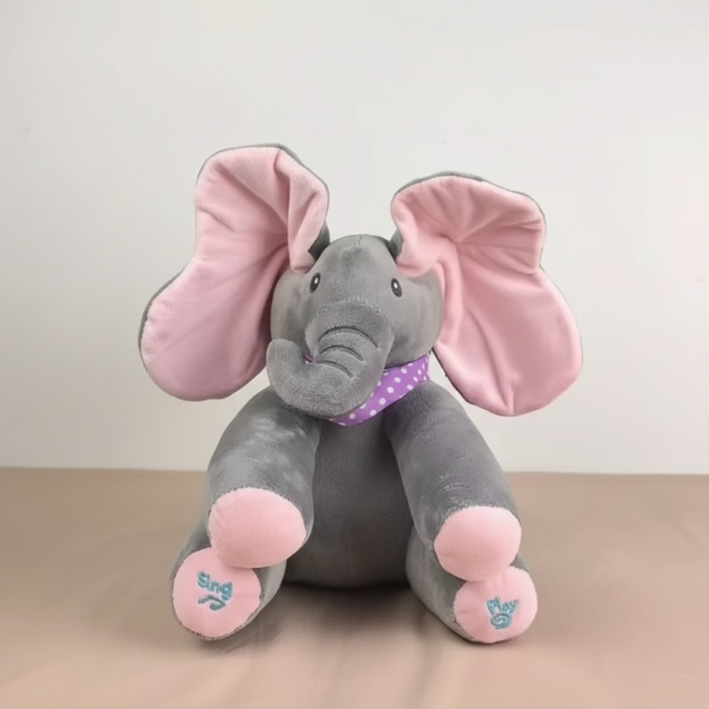 Plush Elephant Toy that Plays Peek-a-Boo