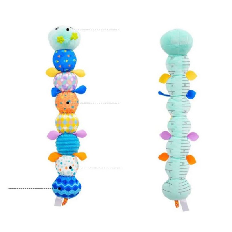 Interactive Plush Worm Toy with Music and Textured Segments