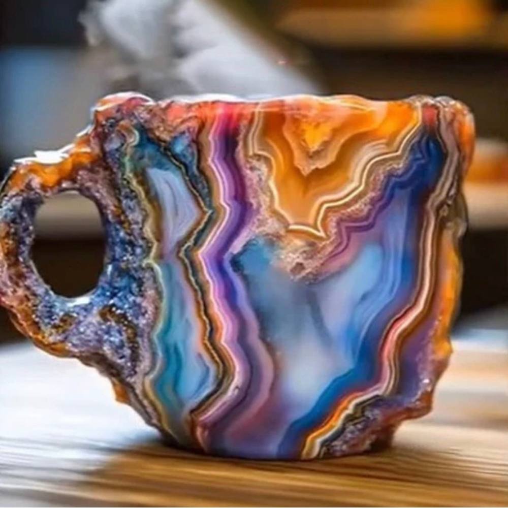 Luminous Artisan Glass Coffee Cup
