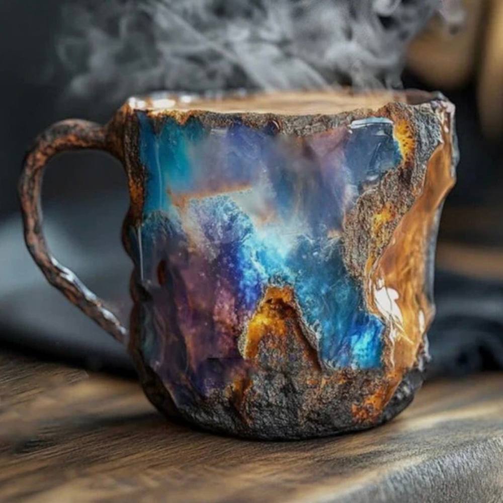 Luminous Artisan Glass Coffee Cup