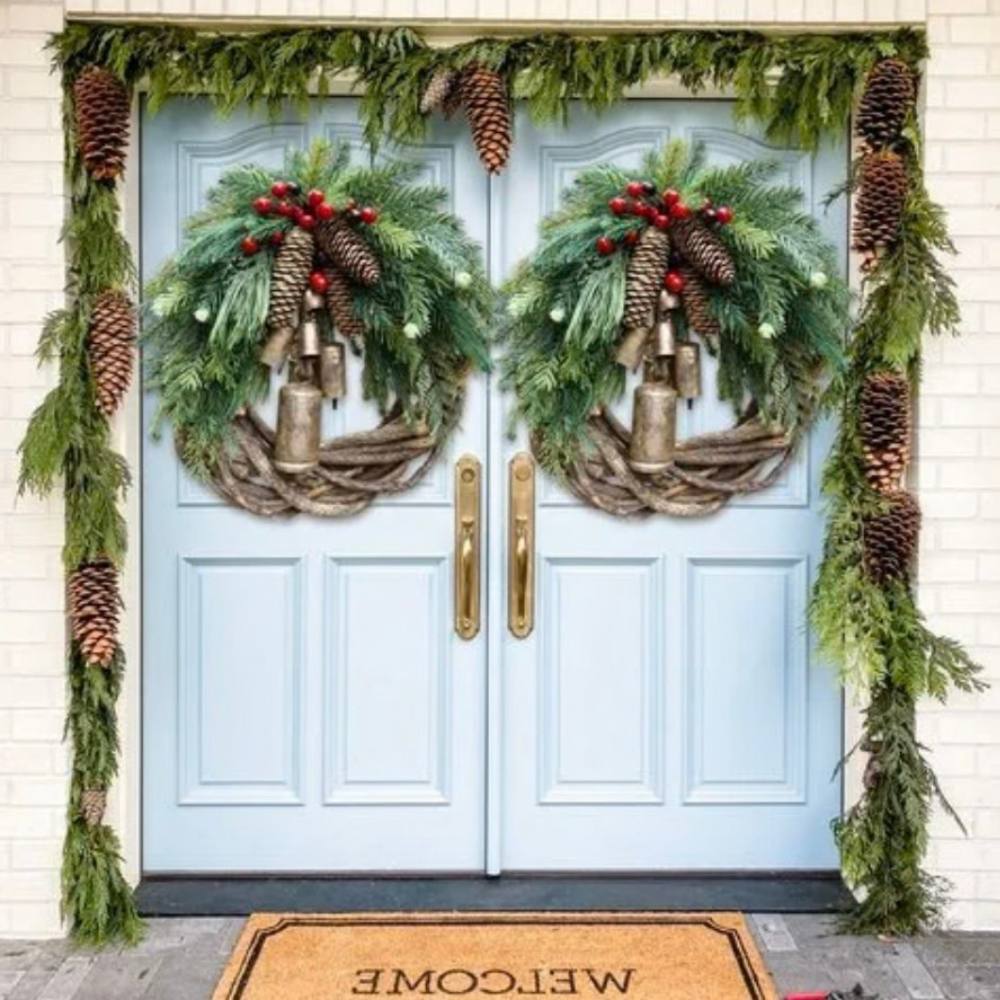 Charming Rustic Holiday Wreath for Your Front Door