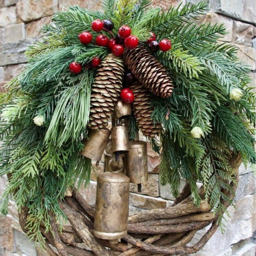 Charming Rustic Holiday Wreath for Your Front Door